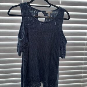 LC Lauren Conrad Heather Blue Knit Top
